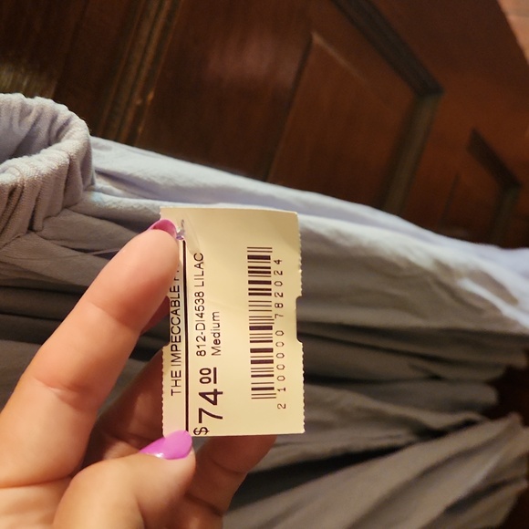 NWT Backless Lilac Linen Blend Dress - Picture 4 of 4